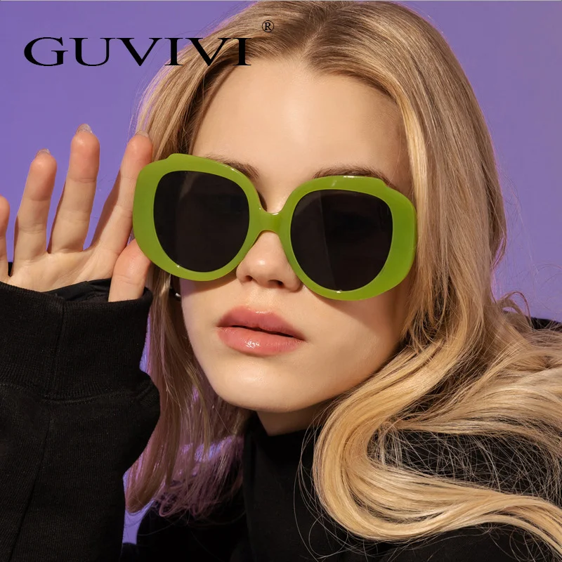GUVIVI New 2022  round big frame sunglasses fashion candy-colored sunglasses men and women tide street shooting net red glasses