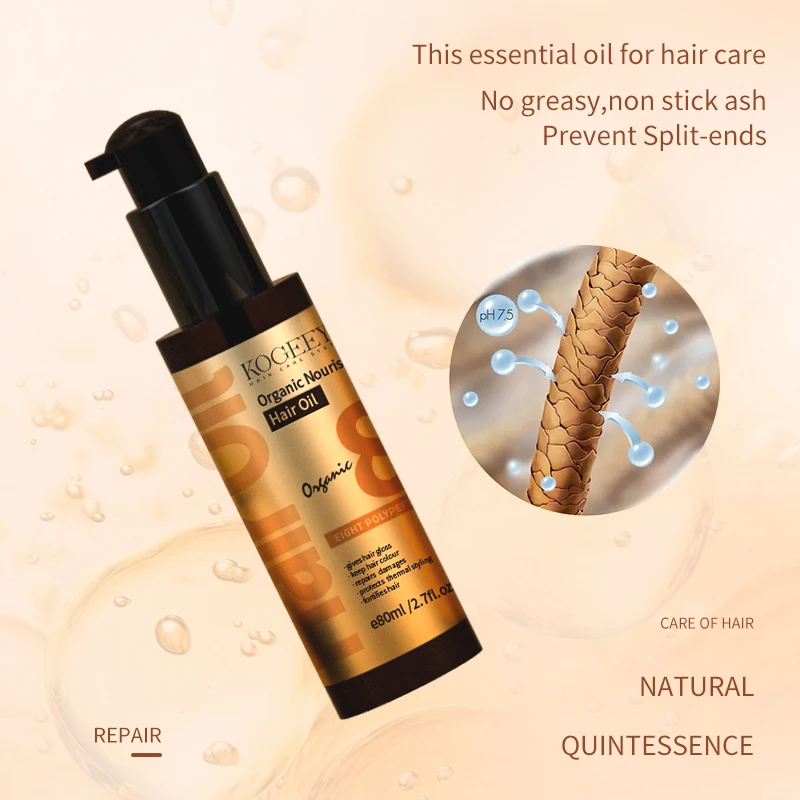 KOGEEYY Professional Brazilian Keratin Hair Treatment Shampoo And Conditioner Set OEM Sulfate Free Repair Hair Oil Salon Shampoo