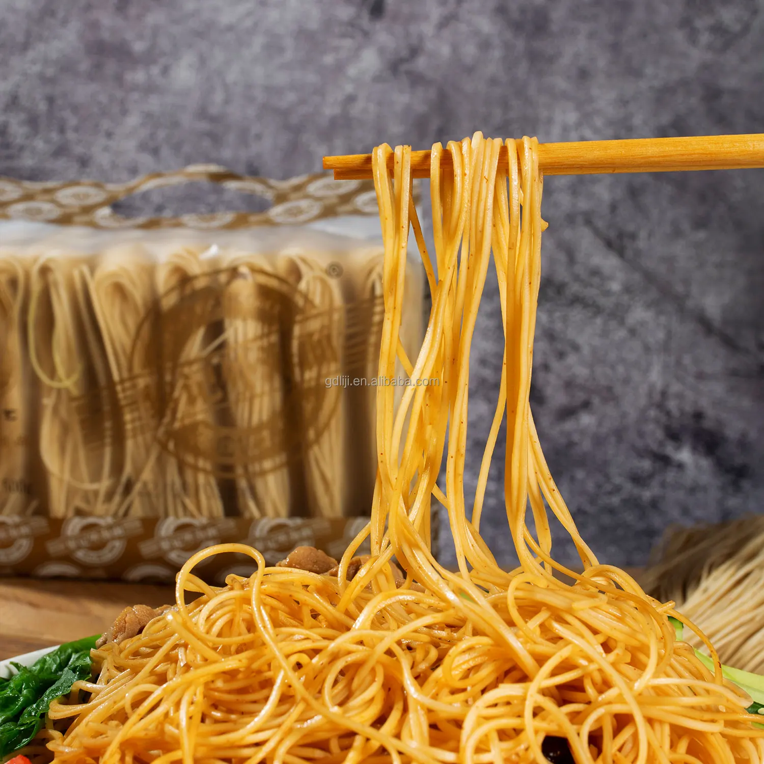 Liji Factory Outlet 500G Bag Packing Low-Calorie Noodles Whole Wheat Nutritious Healthy Noodles