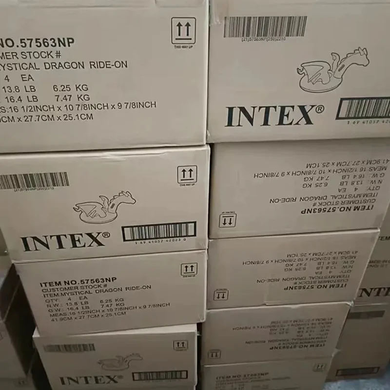 INTEX 57563 water mounted inflatable swimming ring for children anti-rollover printed floating pad for swimming floats