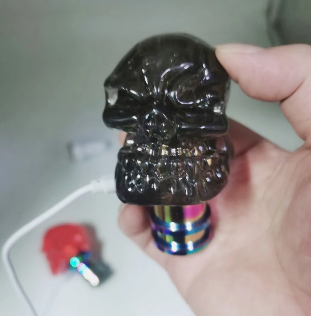 Universal Skull Gear Shift Knob Aluminum Alloy Acrylic Head Lever Auto Parts Big Tooth Ghost Skull Shifter Knob Car Accessories