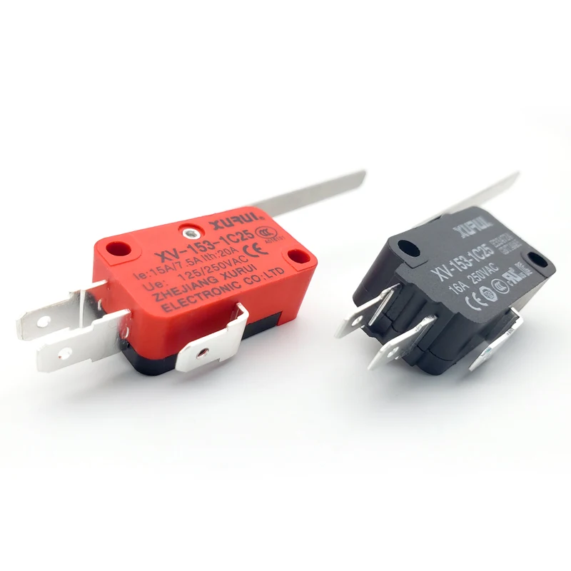 XURUI V-163 long hinge lever spdt 12V micro switch with UL TUV KC CE CCC approvals
