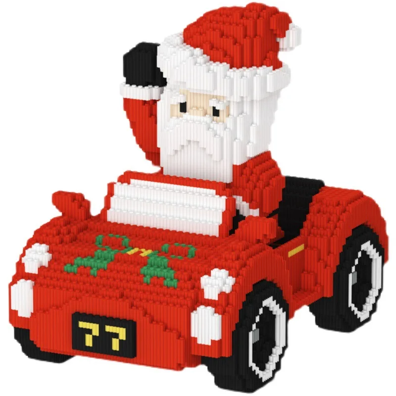 Fast Delivery Hot selling 6mm 8mm 10mm Mini Block Santa Claus Snowman Christmas Building Blocks For Kids Adults