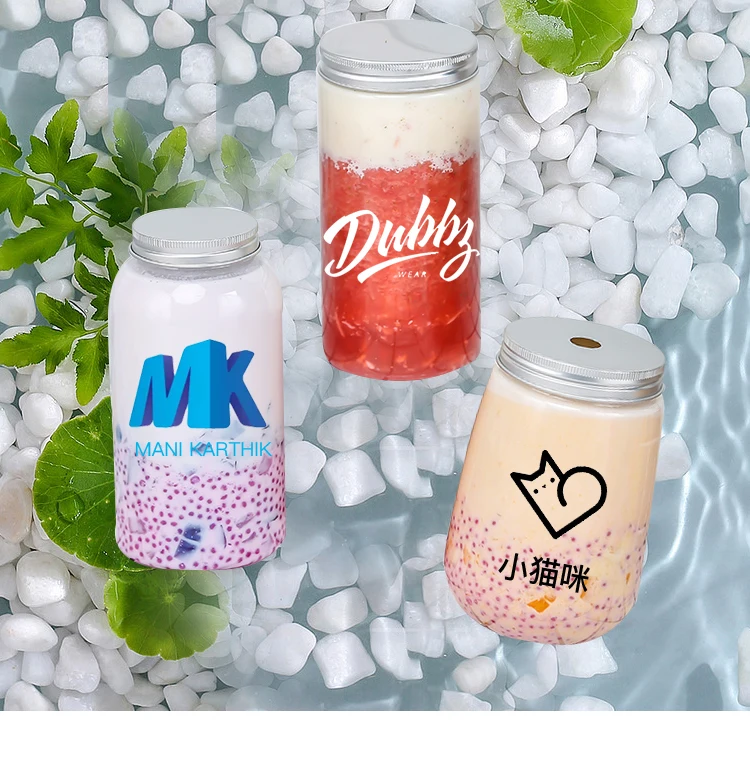 Горячая распродажа бутылка для сока домашних животных с крышкой прозрачная чая Boba холодного напитка 350 мл 550