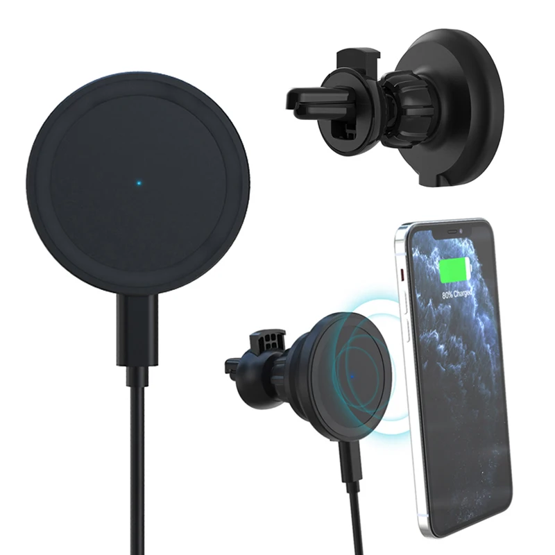 Two in One Newly Wireless Charger Magnetic 15W Fast Charging For Iphone 12 for Car use and Desktop use