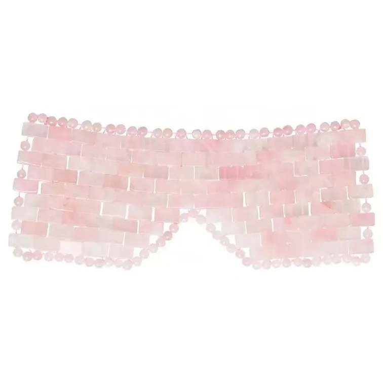 Natural Gemstone Facial Massage Sleep White Rose Quartz Pink Eye Face Jade Mask