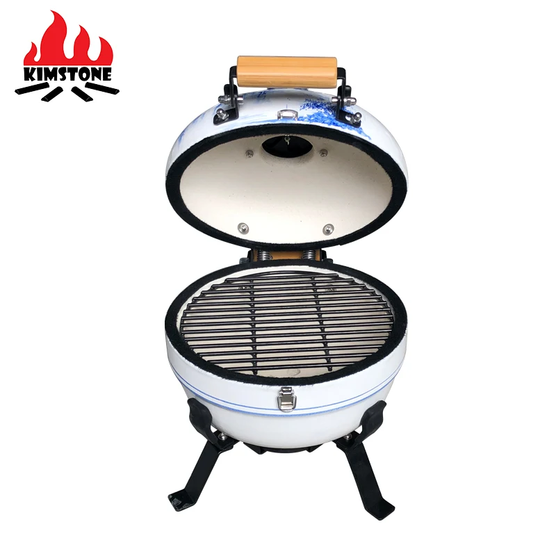 BBQ Outdoor Charcoal Smoker Easy Camping Fishing Mini Auplex Kamado 12inch Portable Ceramic Grill