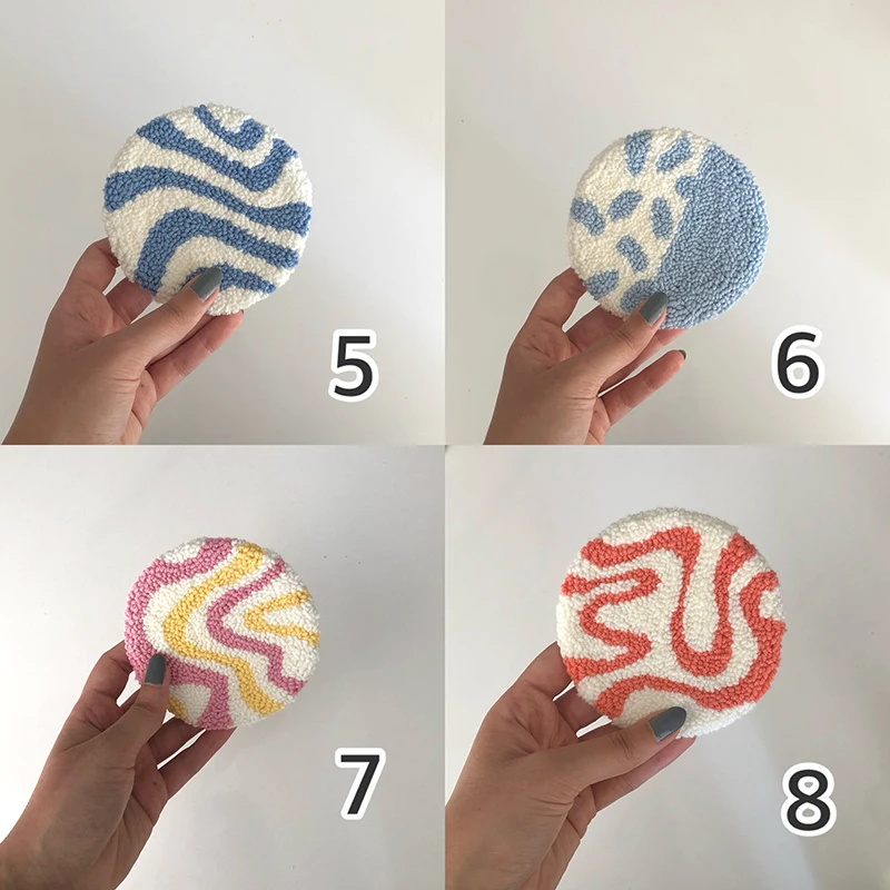 Punch Needle Custom Art Dining Cute Fabric Coffee Tea Coaster Car Drink Rug Mug  poun coasters