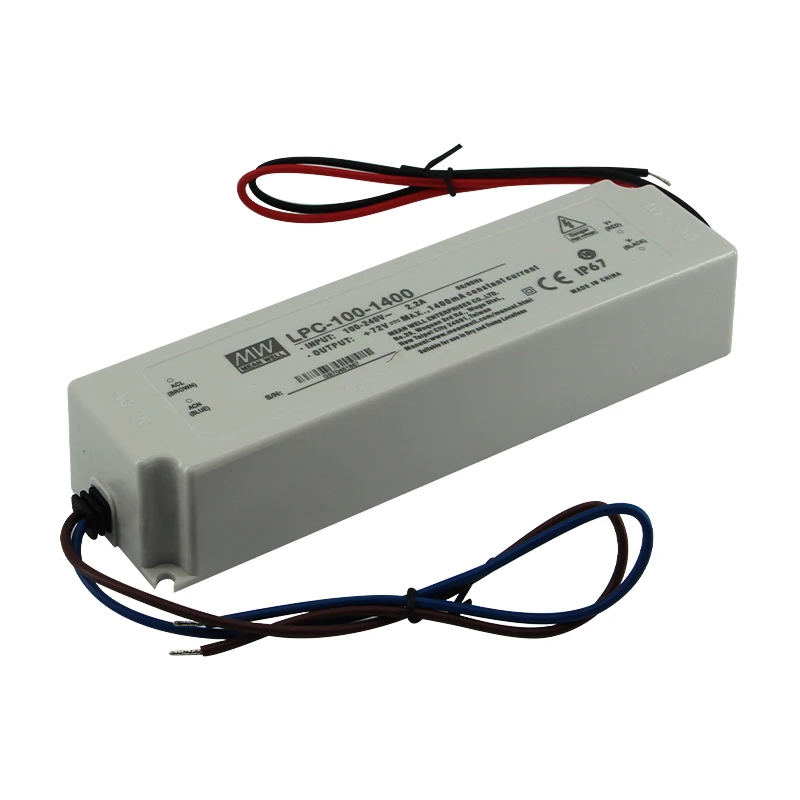 High Efficiency Meanwell LPC-100 100W 350~2100mA Constant Current Plastic LED Strip Driver waterproof IP67