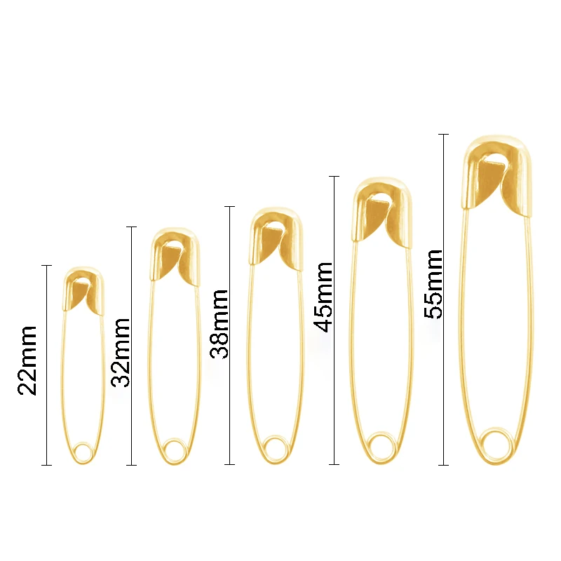 350pieces/box Gold Silver Black Big Five Box Safety Pin Set Multi Size Clothing Tag Pin Wholesale