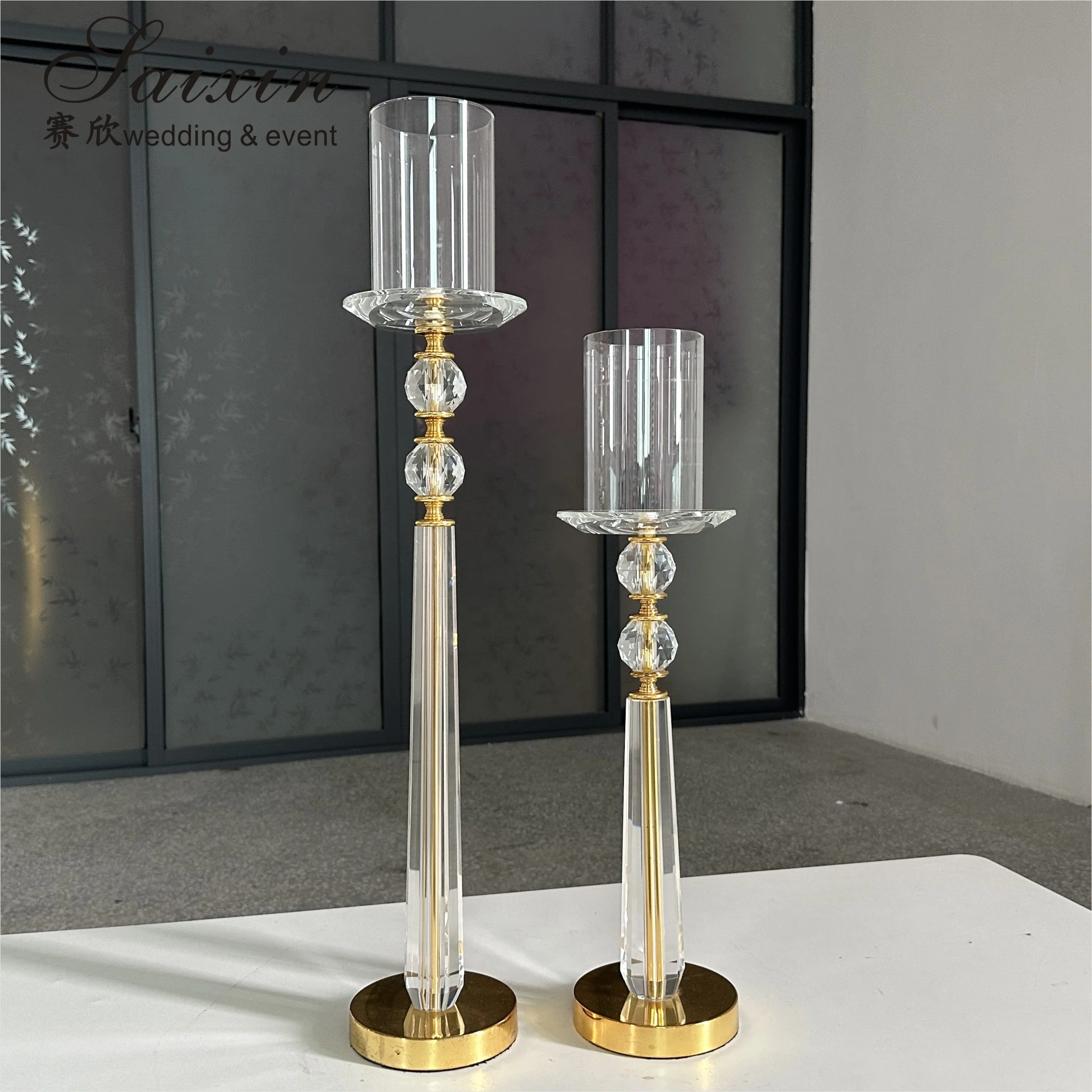 New Design Set Gold Candle Holder Stand Metal Wedding Decoration Supplies Centerpieces