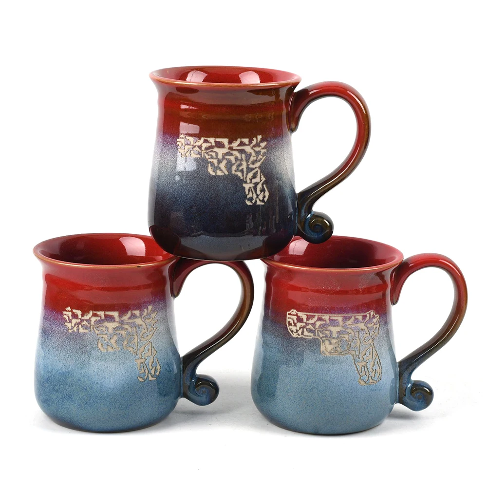 Wholesale customized laser engraved gun pattern ceramic coffee mug milk water mug
