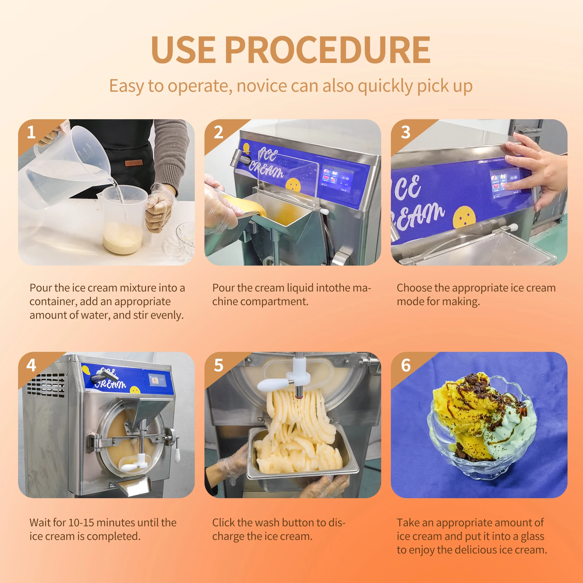 High quality cheap home ice cream maker Automatic ice cream maker Hard ice cream maker