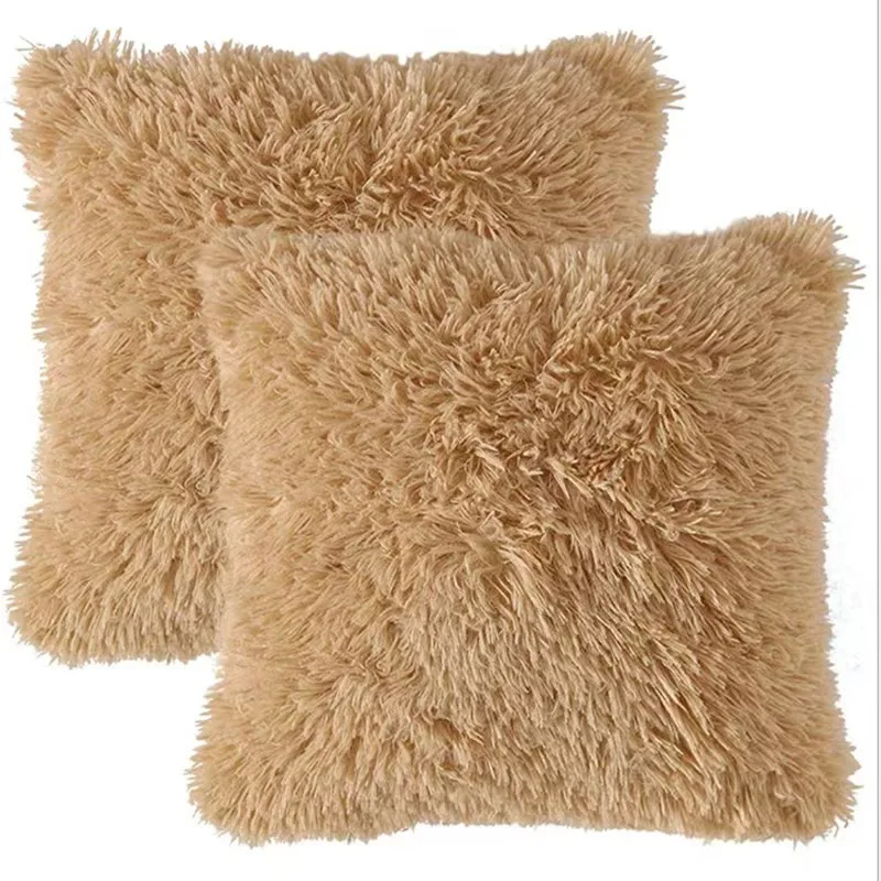 Plush Cushion cover home decor pillow covers living room bedroom sofa decorative pillowcase shaggy fluffy cover