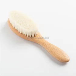 Yaeshii Best Quality  Wood Hair Baby Brush  Eco-friendly Material 100% Natural Goats Hair Baby Brush wood hair brush