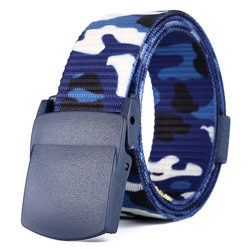 Custom Design Outdoor Sports Camouflage Plastic Buckle Belt Fabric Tactical Nylon Belt For Men