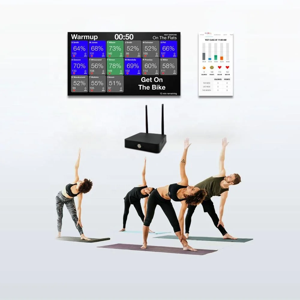 Heart rate tracking data collection hub for group exercise heart rate BLE ANT+ WIFI fitness data hub collection