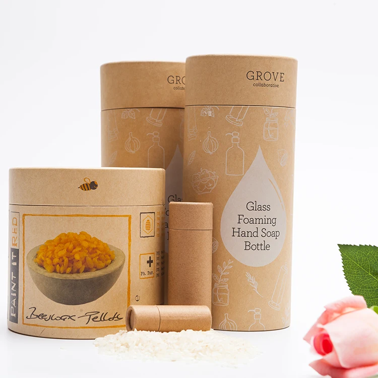 Custom Printing Food Packaging Coffee Tea Paper Tube Packaging Eco Friendly Cylinder Cardboard Loose Box Cans With Lid Food Grad