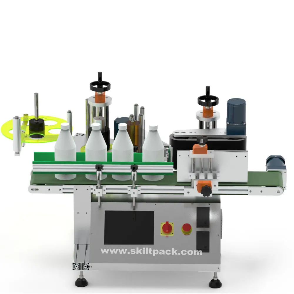 SKILT With 23 years experience for Auto desktop Sticker round bottle wrap around labeling machine