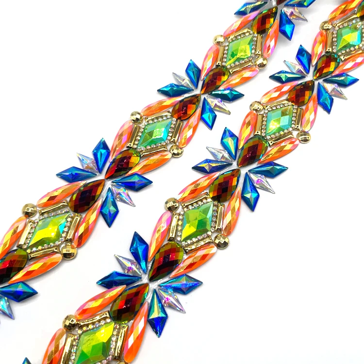 Brand new product carnival costumes rhinestone applique trimmings for sewing workshop