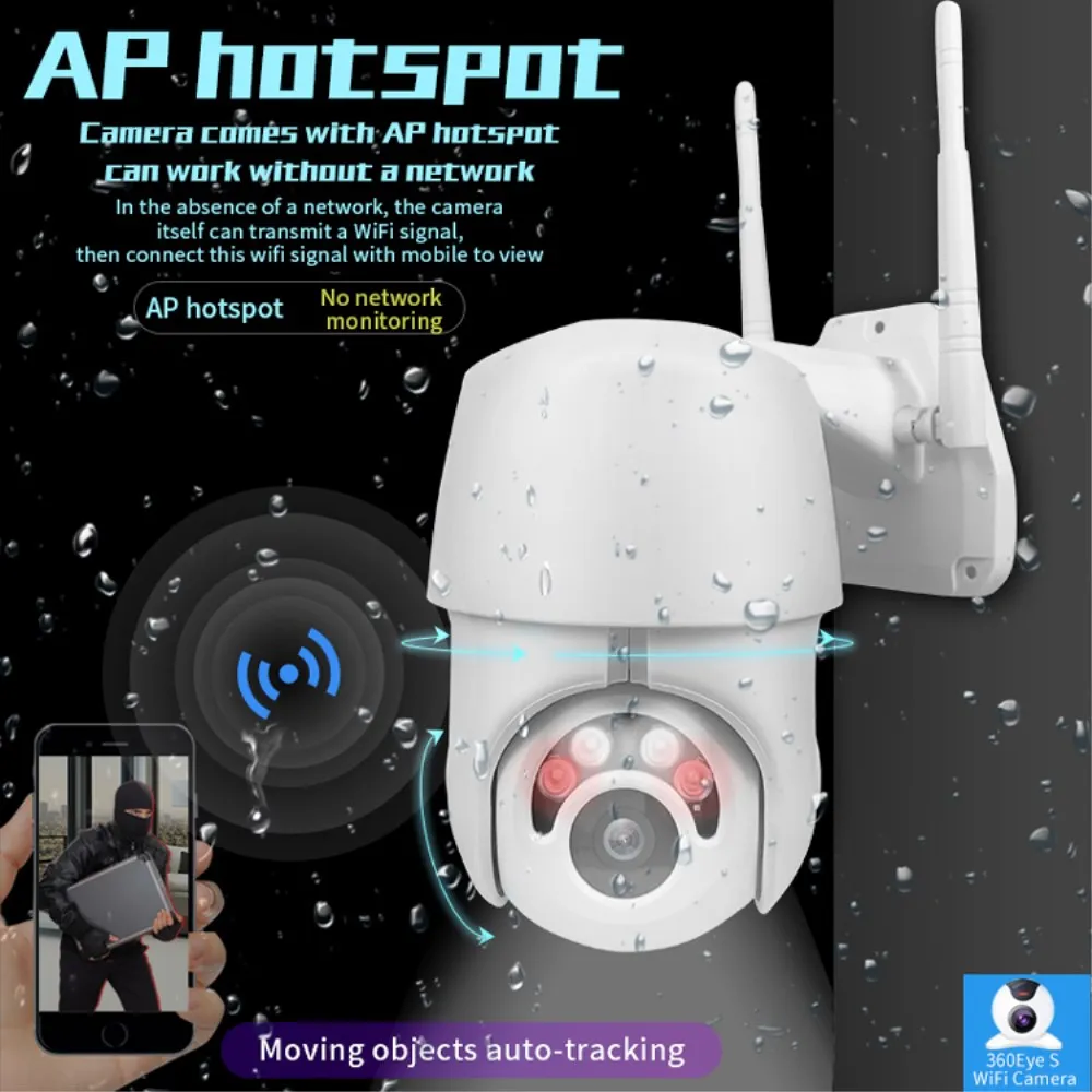 Wi-Fi IP 1080P камера видеорегистратор наружный 2.0MP 360 градусов CCTV настенная с устройством сигнализации ночного
