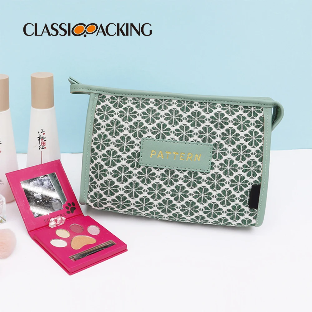 Promotional Gift Cosmetic Bag with Zipper Wholesale Natural Cotton Fabric Make Up Pouch