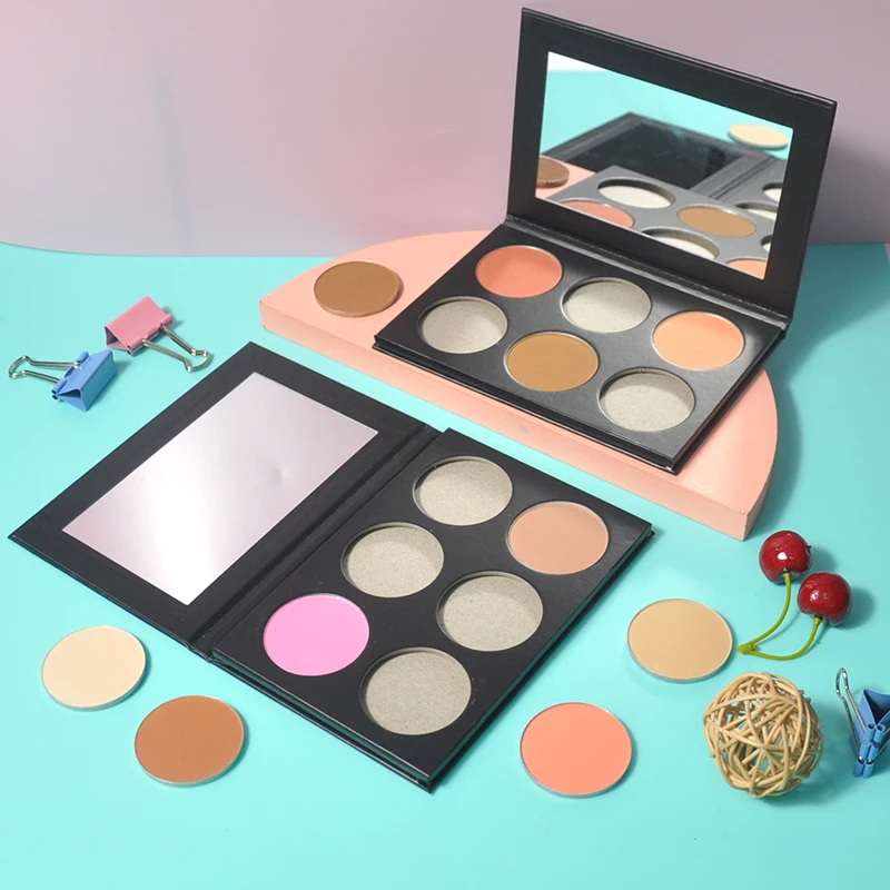 Wholesale OEM blush highlighter private label contour bronzer palette vegan makeup blush