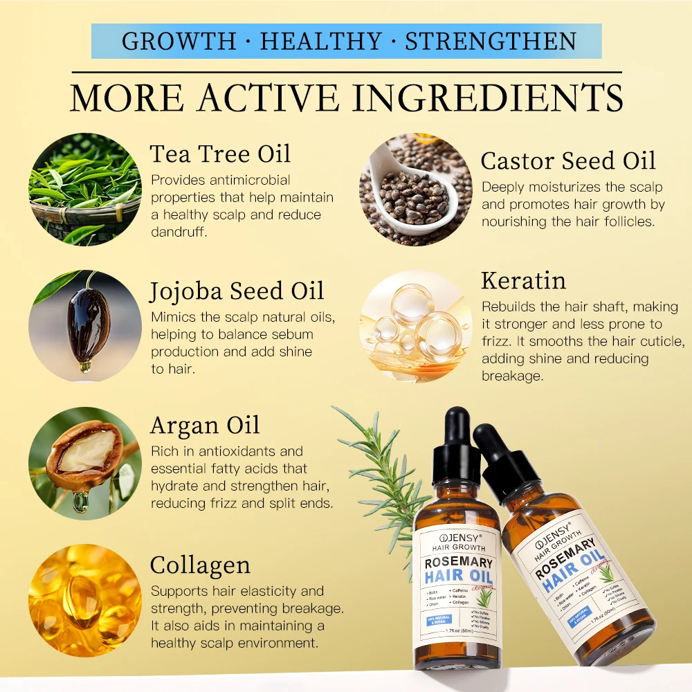 Натуральная веганская Органическая восстанавливающая сыворотка кожи головы массажное масло для роста волос против выпадения Кератиновое розмарина лечение