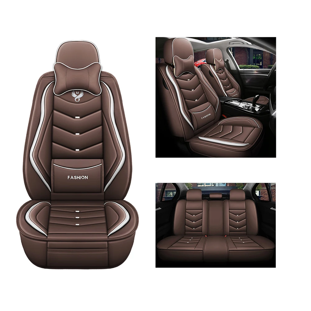 Sports Style PU Leather Car Seat Covers Full Set Protector for Honda Ridgeline 2008-2024