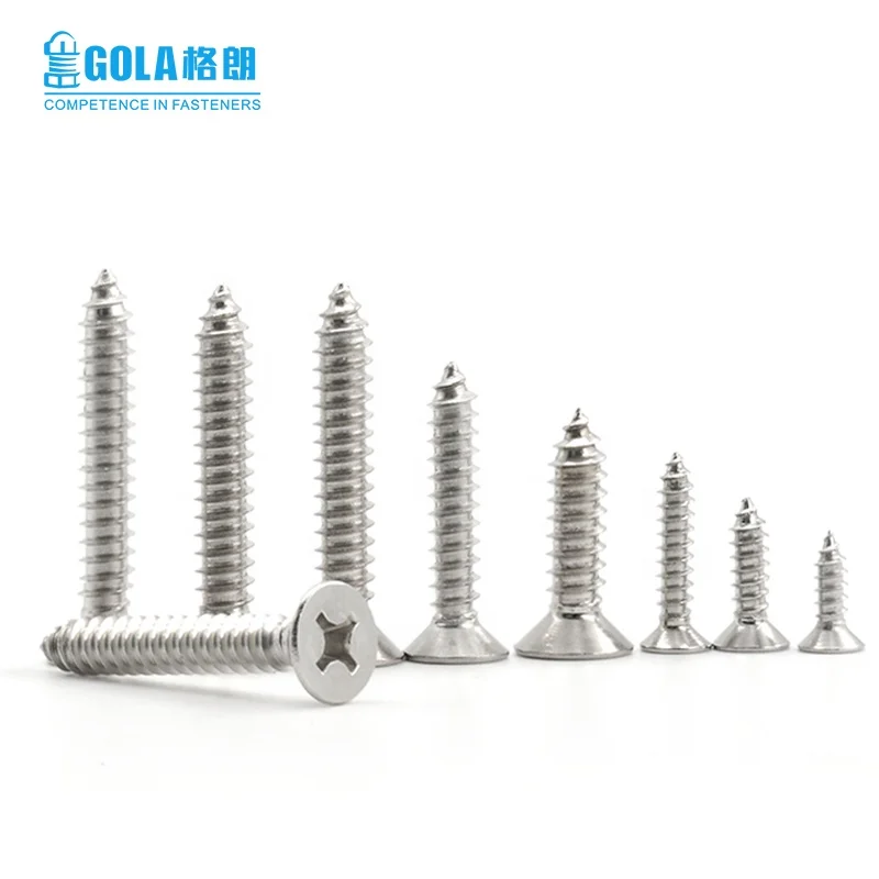 
Stainless steel screw fastener cross flat head self tapping screws 