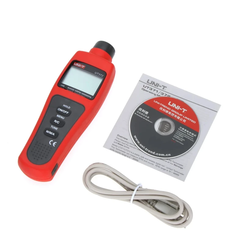 UNI-T  UT372 non-contact Digital Laser tachometer Data hold Odometer/MAX/MIN/AVG mode;RPM range 10~99999RPM USB interface