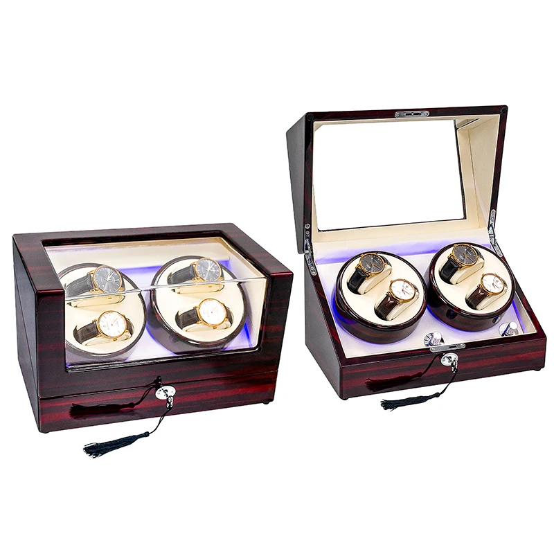 Factory Wholesale Custom 4+0 Luxury Fashion Wood Watch Winder Automatic Watch Winder Box