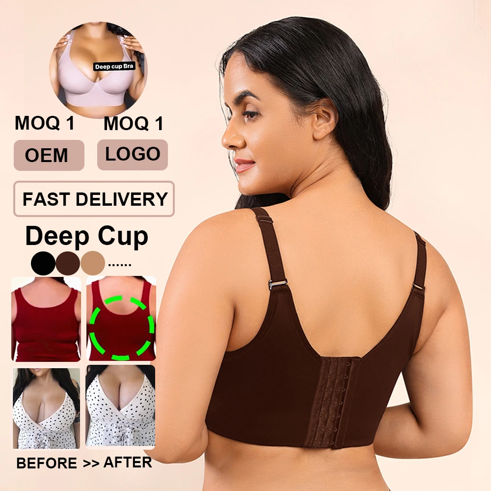 wholesale New Arrival Plus Size Push Up Bra Seamless Back Fat Control Shapewear Wireless Women Bra