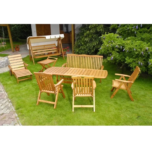 Outside Home Garden Decoration modern banquet outdoor garden wood chairs dining table set Chew Taxap Price Low Tax