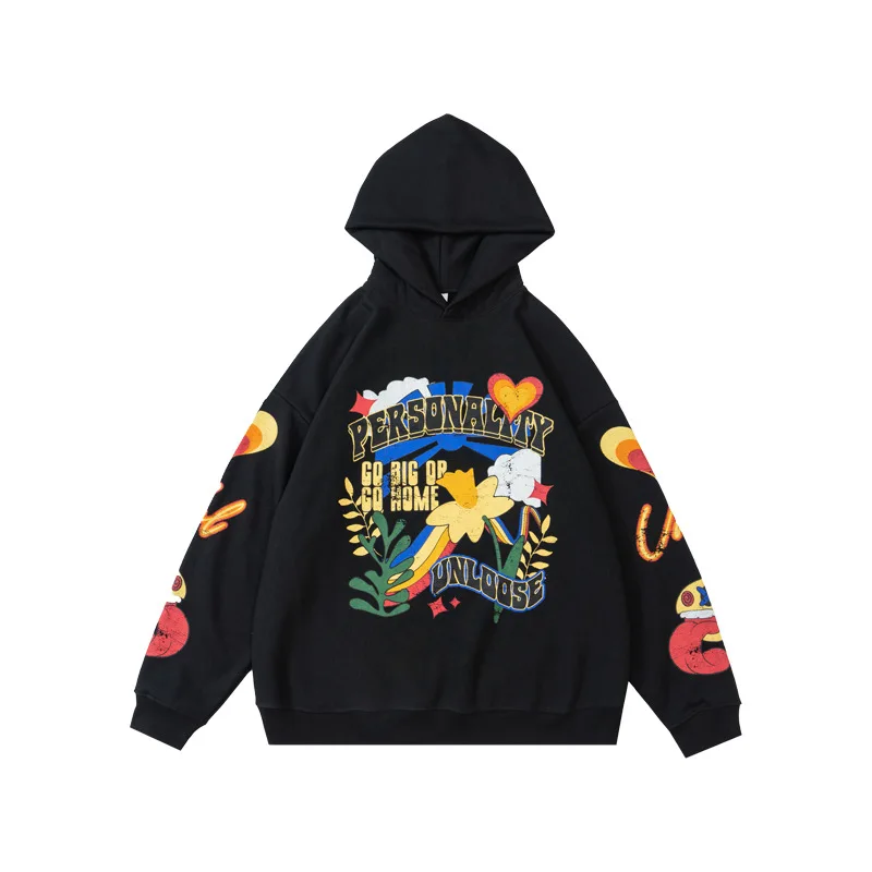 Men Hoodie Custom Your Own Brand Design Heavy Weight Foam Skull Puff Print Hoodies Custom Hoodies Screen Printing Velour