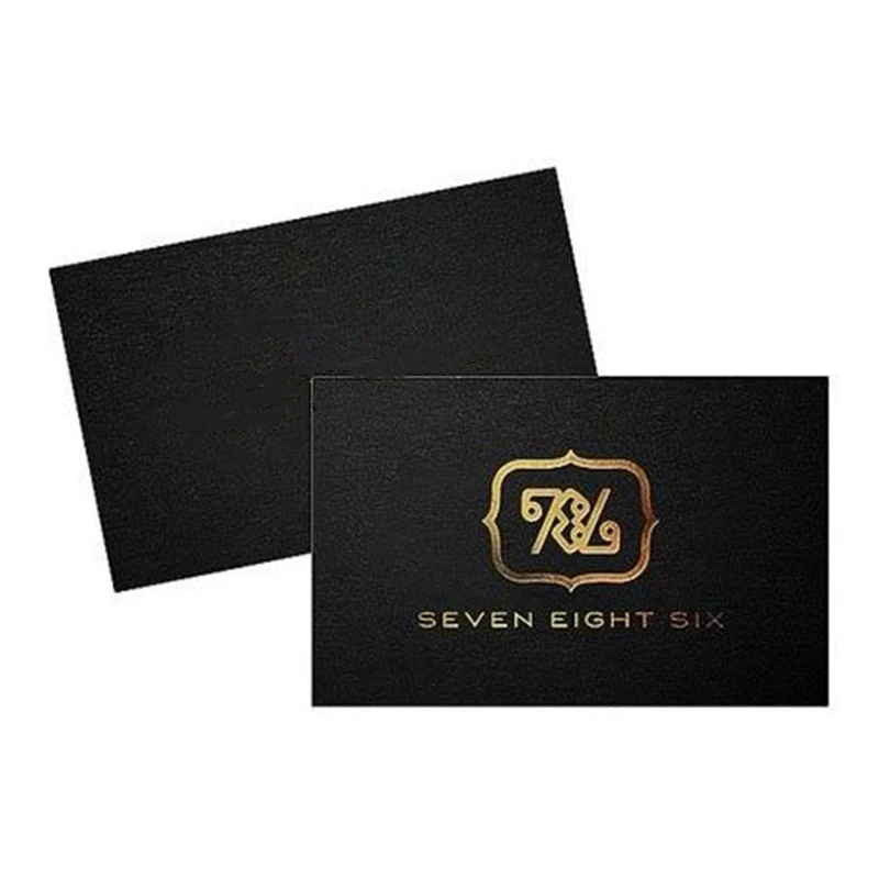 Custom gold foil paper card embossed clothing brand business cards garment hang tags