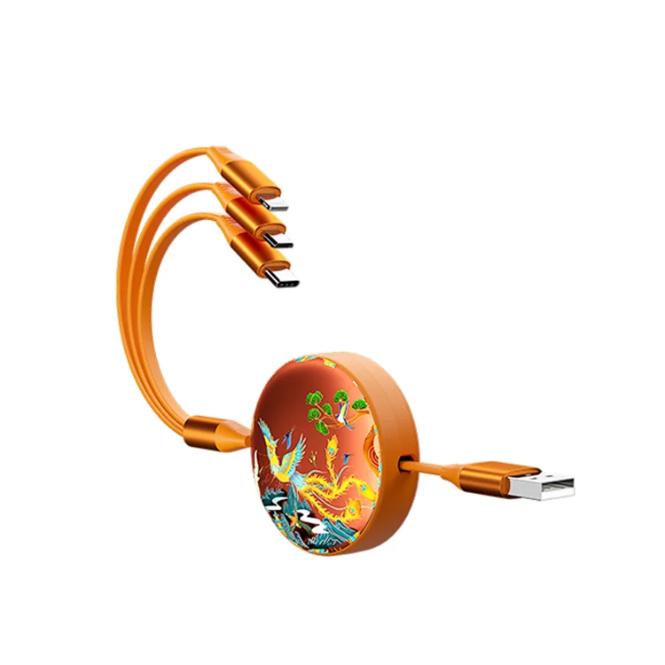 New Model For Android Huawei Apple Fast Charging 3 In 1 One Drag Three Telescopic Usb Charging Data Cable
