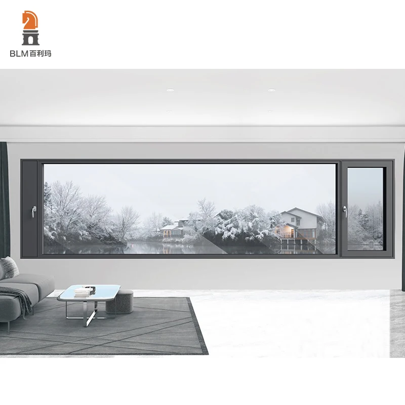 BLM Custom Ultra Narrow Aluminium Frame Hurricane Proof Windows Tilt Turn Casement Window