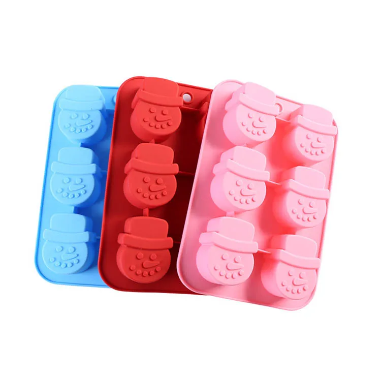 Food Grade Snowman Christmas Cake Decorating Tool Molds Candles Molds Chocolate Silicone Cake Baking Mould
