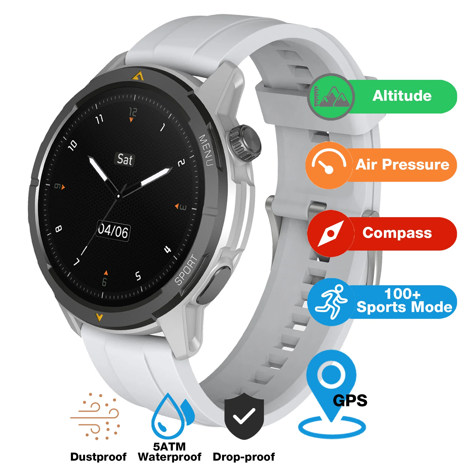 AGM WATCH W1 2024 Smart Watch 1.43 AMOLED 466*466 Resolution Screen Heart Rate BT Call IP68 5ATM Waterproof Men 5ATM Smart Watch