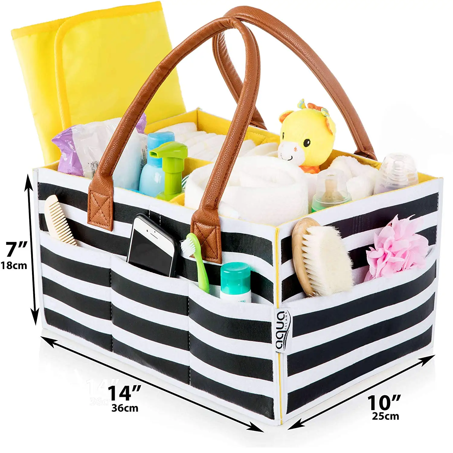 Hot Selling Soft Felt Stripe Changing Table Custom Cute Stroller Felt Diaper Bag Small Pouch Holder Bag For Changing