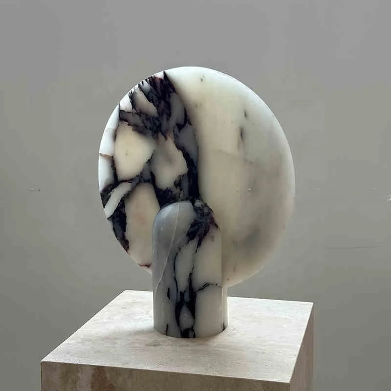 stonekocc Medieval Style Calacatta Glod Travertine Table Lamp Designer Hotel Model House Decoration Wabi-sabi Style Villa