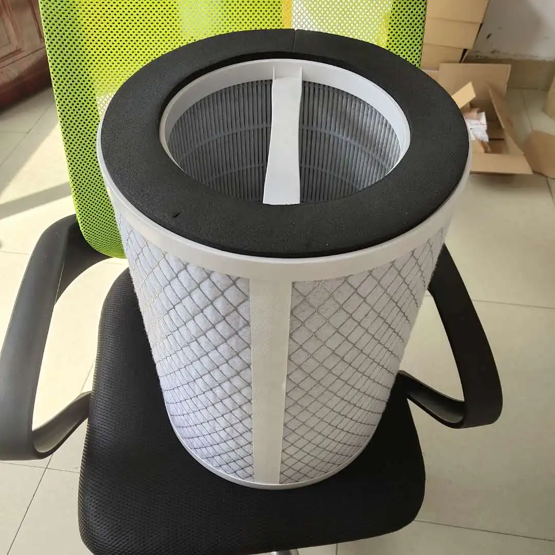 HEPA CLASS H13 INFUSED ACTIVATED CHARCOAL EXPANDED METAL DIAMOND MESH Cylindrical Round air purifier filter