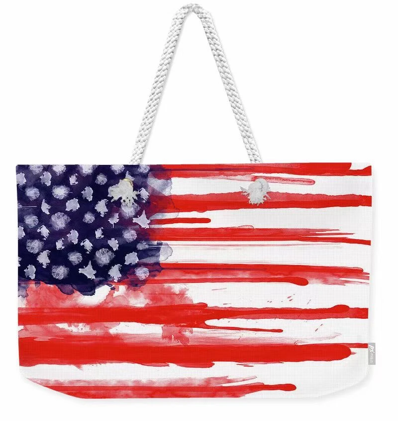 Extra Large Flag printed Beach Bag for Women Waterproof Weekender Big Pool Tote Bag With Zipper, Inner Pocket