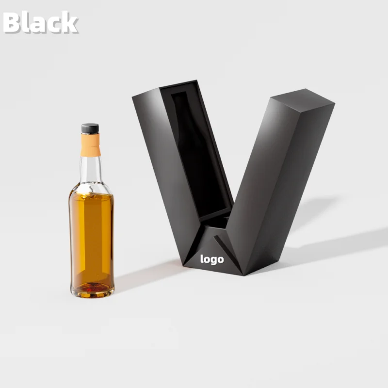 New Style Double Door Magnetic Closure Wine Gift Box Wine Bottle Shipping Boxes with Sponge Lining Beverage Elegant Packaging