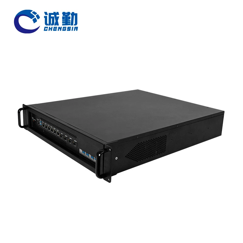 2U Rack Case 4*SFP+ 10G 6 Lan 12th LGA 1700 H610 H670 Industrial Pfsense Firewall Appliance Mini PC 2U Server Rackmount Chassis