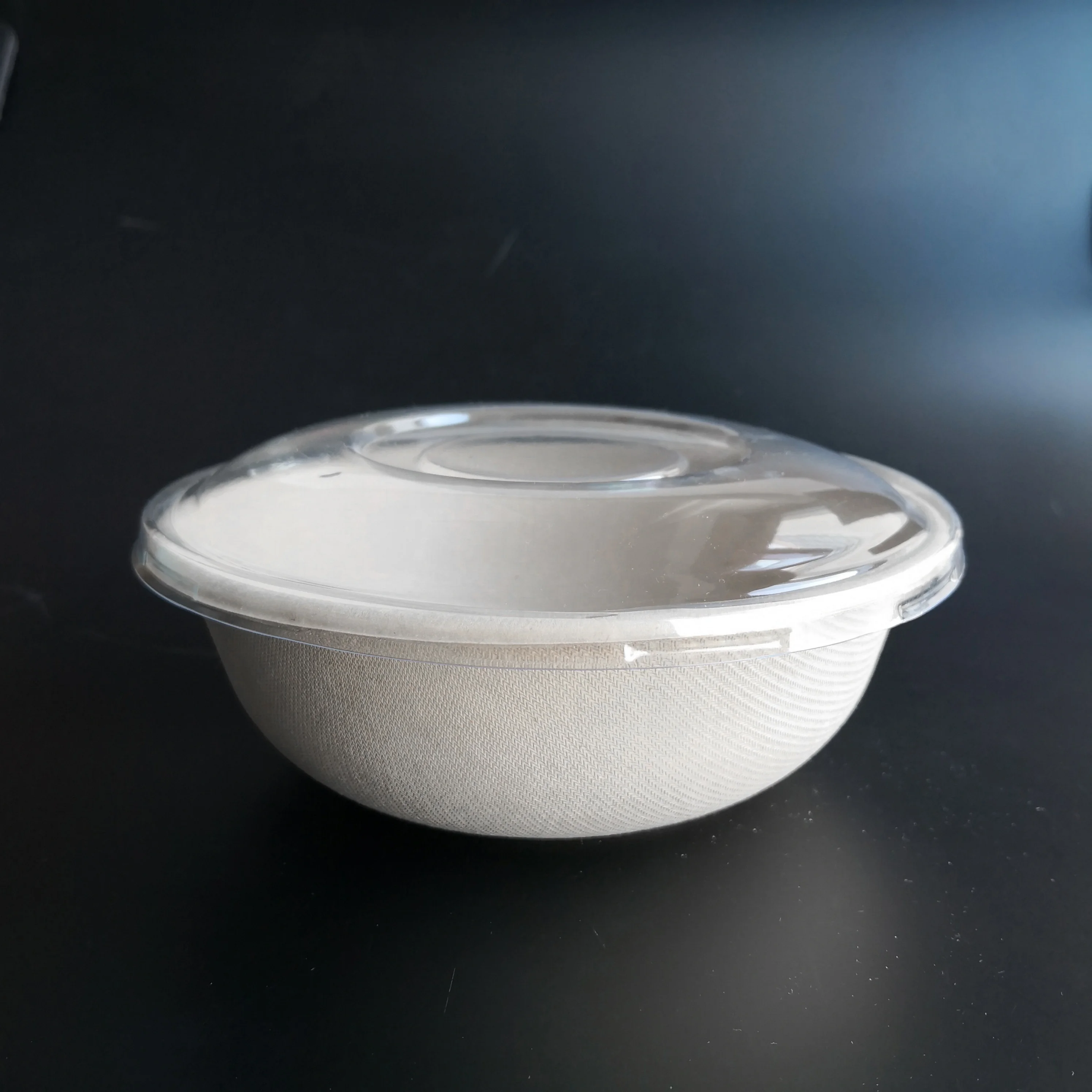 800ml disposable bagasse sugarcane bowl with lid