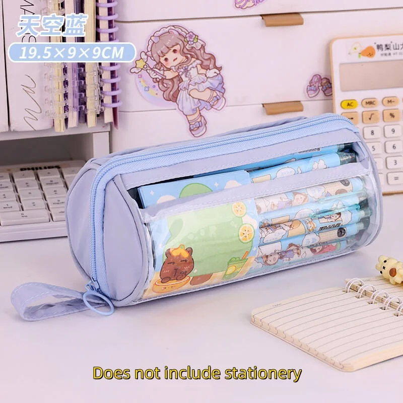 Pencil Case Kawaii School Pencil Cases Stationery  Transparent Multifunctional Pencil case  School Supplies