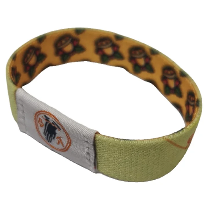 High Quality Music Festival Printed Bracelet Hotel Rfid Elastic NFC Wristband For Event