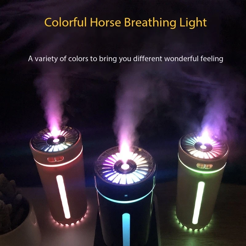 New small fog volume mute rechargeable  portable USB car household colorful night light air humidifier purifier